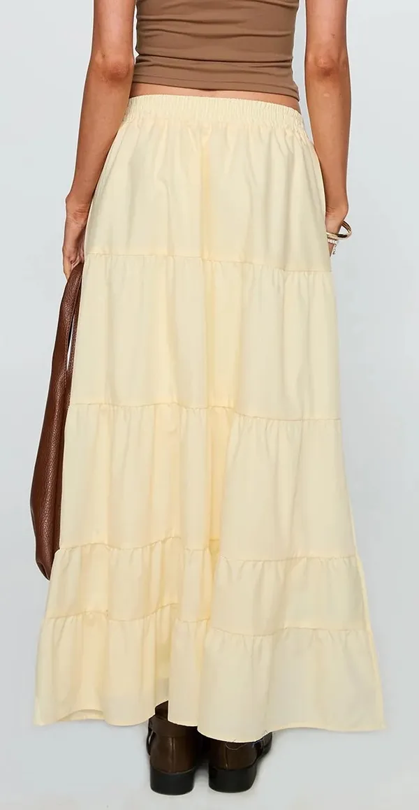 Princess Polly Garden Party Maxi Skirt Lemon - Image 3