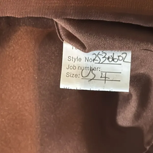 Women’s Brown Chiffon Lapel Jacket 3 Piece Formal Wedding Party Pant Suit Size 4 - Image 8