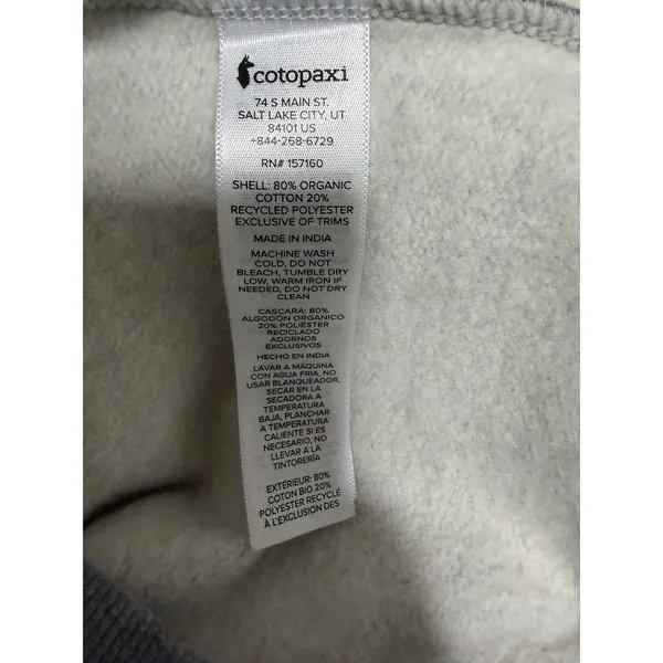 Cotopaxi "Do Good" Sweatshirt Pullover Fleece Heather Gray Women's Size‎ Small - Image 11