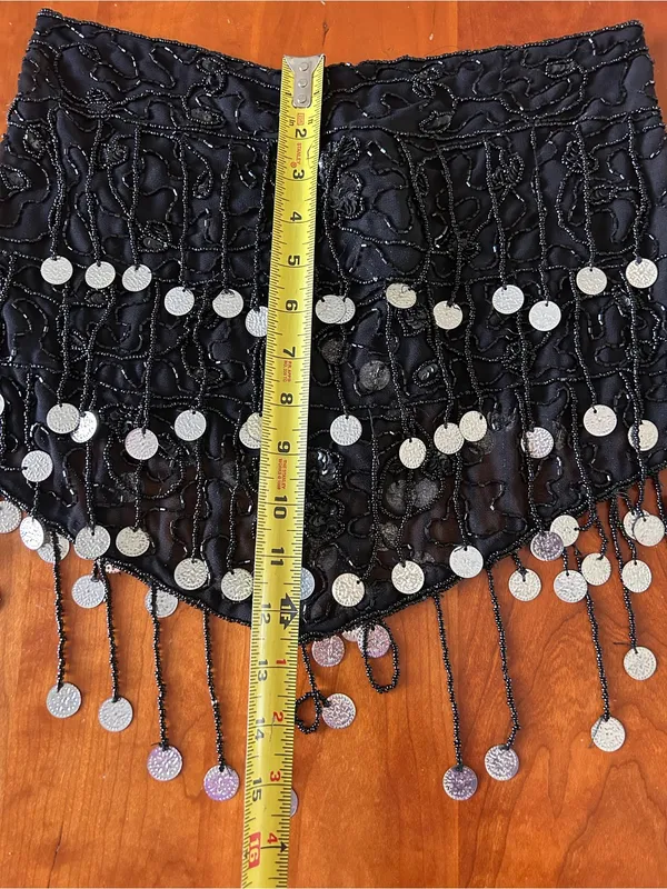 Vintage beaded belly dance hip scarf Made in India - Image 3