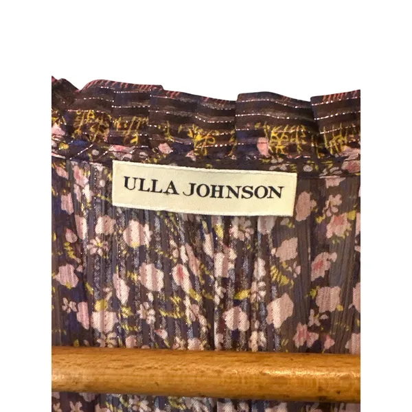 Ulla‎ Johnson Nyssa Silk Mini Dress Cocoa Burgundy Floral Size 4 - Image 5