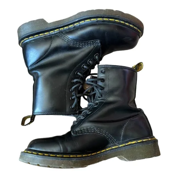 DR MARTENS 1460 Smooth Leather Lace Up Boots Black Ladies size 6 - Image 8