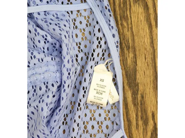 NWT Salt + Cove Crochet Front-Drawstring Romper Cover Up Cornflower Blue XS - Image 4