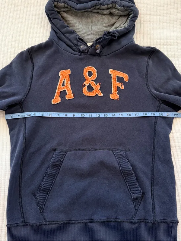 Abercrombie & Fitch Y2K Vintage Distressed Muscle Fit Hoodie Size Large - Image 9