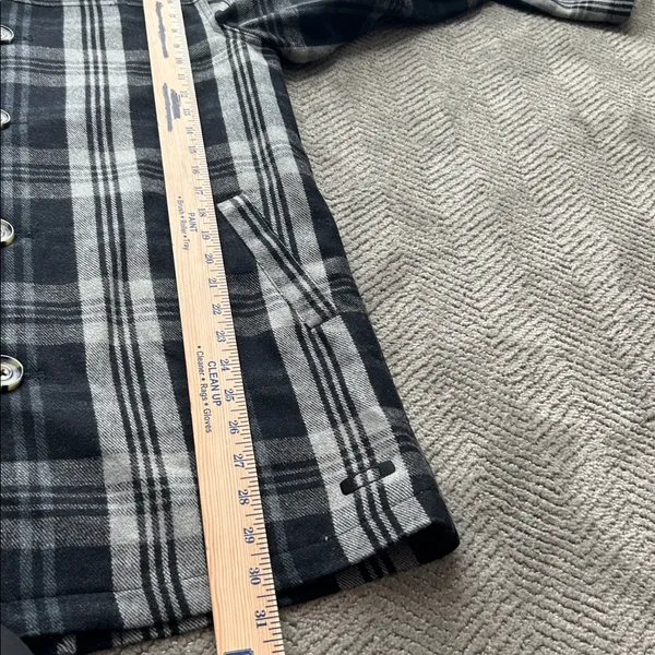 Oakley Women's Coat Wool Button-up Jacket Plaid Gingham Black Gray Size Small - Image 12