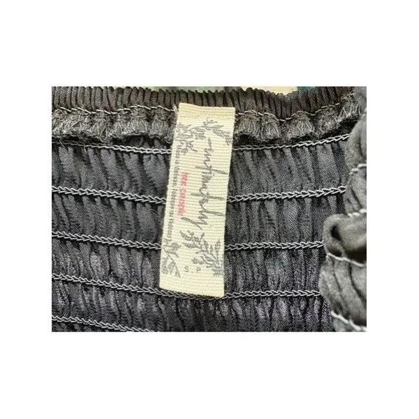 Intimately Free People Black Smocked Mini Dress Strappy V Neck‎ Small P - Image 3