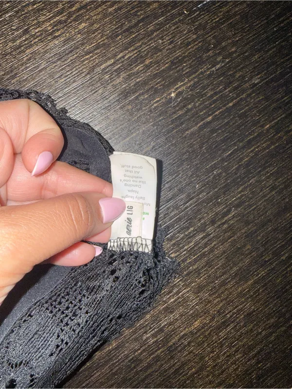 aerie Black Lace Bralette with Double Straps - Image 3