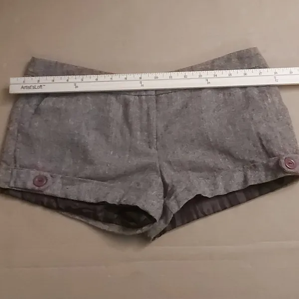 Vintage Brown Tweed Lined Shorts Dark Academia Heritage Preppy Y2K Fall Casual - Image 3