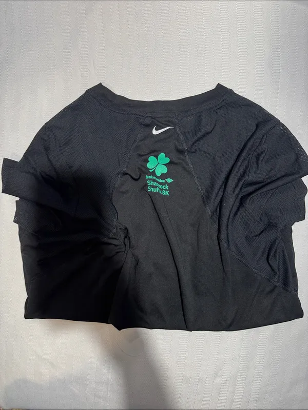 Nike Black Dri-Fit Running Tee with Green Accent - Image 3