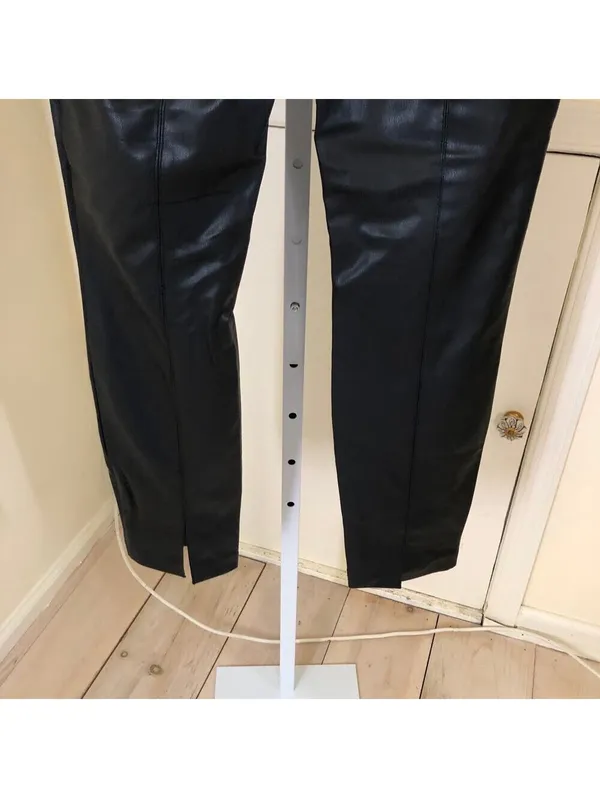 Zara NWT Women's Hi Rise Faux Leather Legging Size S - Image 5