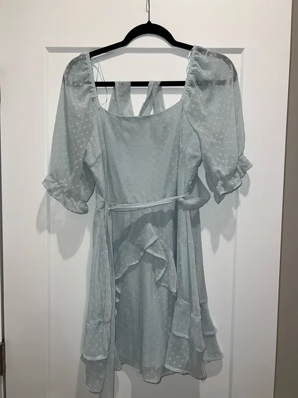 Altar'd State Dress Blue Ruffle - Image 3