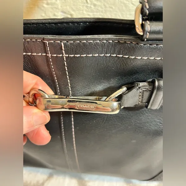 COACH Black Leather Handbag, Vintage, gently used, great condition - Image 2