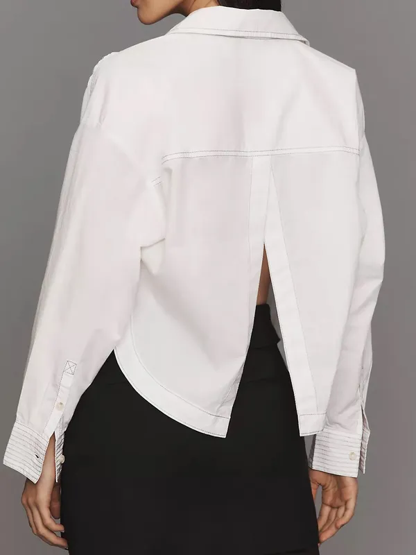 ANTHRO‎ | PILCRO Placket Back-Slit Cotton Shirt - Image 2