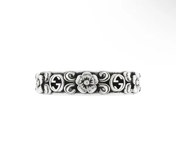 Interlocking G Flower Ring AG925 - Image 2