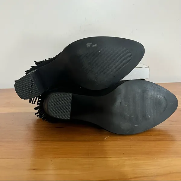 Women’s Catherine Malandrino‎ Domenica Black Fringe Bootie Ankle Boots Size 8 - Image 6