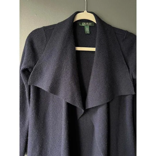 Lauren Ralph Lauren Women's Open Front Cardigan - Size M - Navy Blue - Image 8