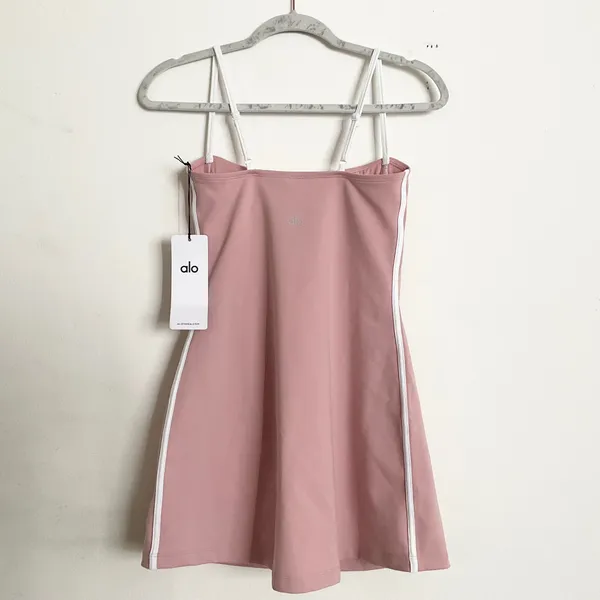 Alo Yoga Airbrush Streamlined Dress Vintage Pink/White S - Image 5