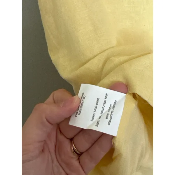 PETAL + PUP Meara Tie Front Vest Top Yellow Size Medium - Image 7