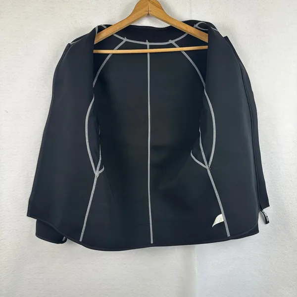 Sunlan Neoprene Jacket Black Gray Trim‎ Full Zip Activewear Women's XL - Image 7