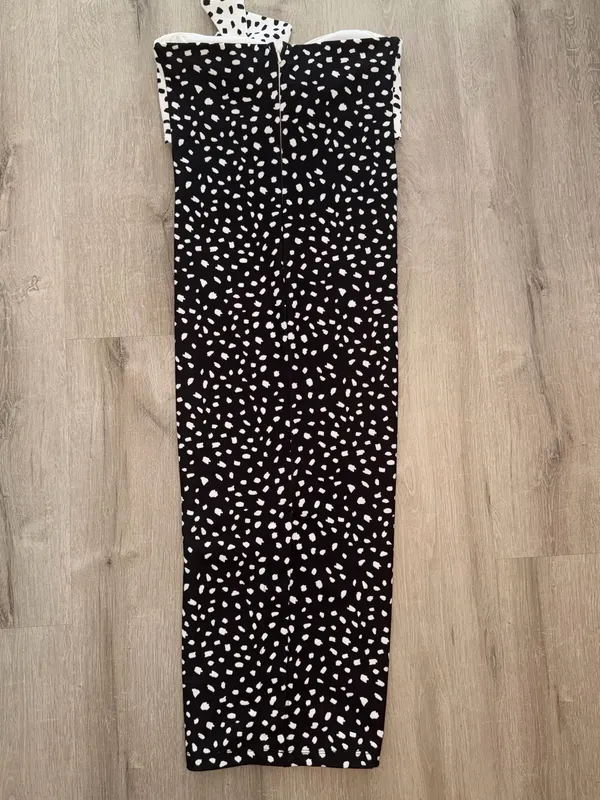 Topshop Black And White Polka Dot Strapless Dress - Image 2