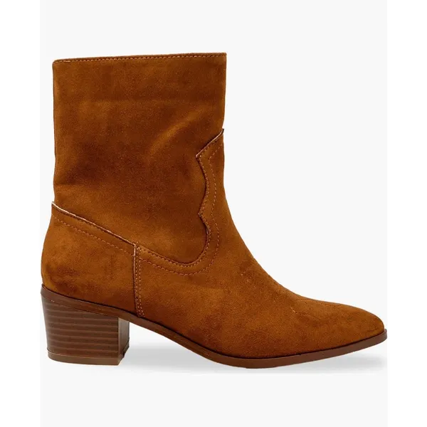 CHESE AND CHLOE Women's Brown Suede Ankle Boots Size 6 NIB Block Heel - Image 5