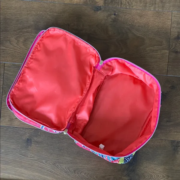 Colorful Fruit Print Large Double-Zip Beauty Case Brush Holders 10.5”x 7”x5.5” - Image 7