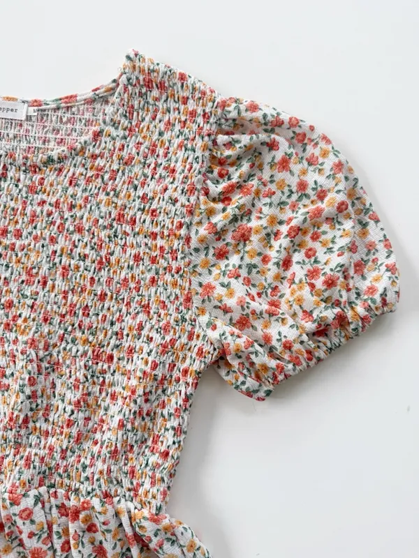 Blu Pepper Floral Smocked Peplum Top size M - Image 5