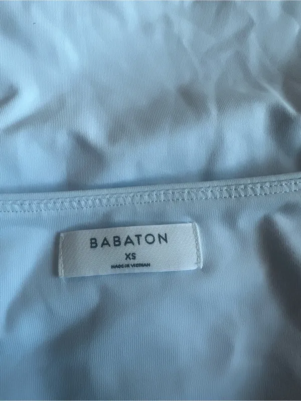 Aritzia Babaton Contour Squareneck Mini Dress glimmer light blue XS style 83055 - Image 2