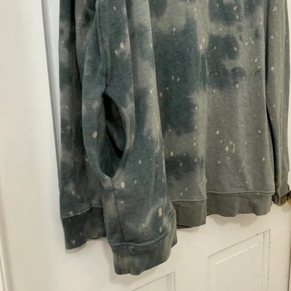 Natural Life Slate Green Speckled Tie Dye Sweatshirt L Boho Grunge Indie Cozy - Image 2