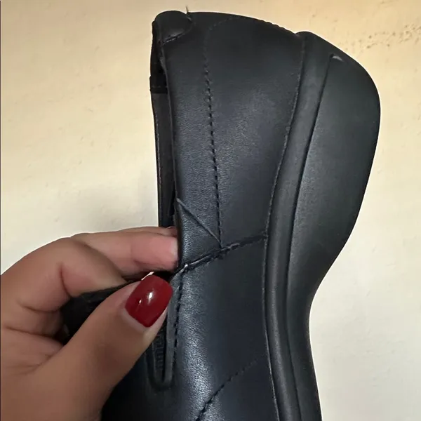 Worx Womens Black Leather‎ Slip On Work Comfort Slip Resistant Shoes Sz 10 M - Image 5