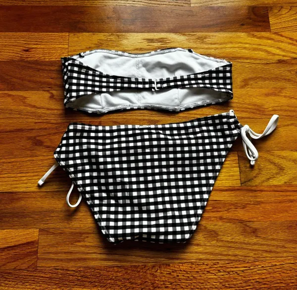 Abercrombie & Fitch Black and White Gingham Bikini Set - Image 2