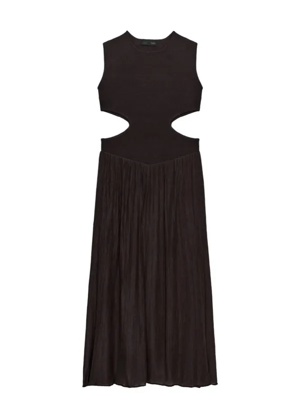 Zara maxi cut out brown maxi dress - Image 4