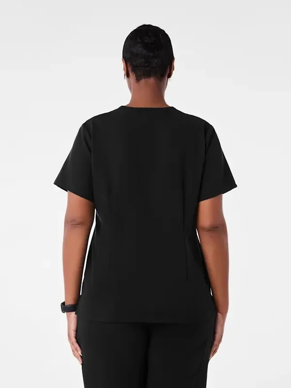 FIGS Catarina One Pocket V-Neck Scrub Top Black Sz Large - Image 2