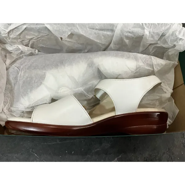 SAS Tripad Comfort Womens‎ White Leather T-Strap Wedge Sandals Made in USA 8.5M - Image 2