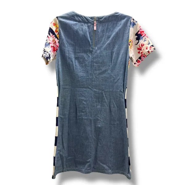 Joules Women's Seren Jersey Woven Mix Dress -‎ Stripe Whitstable Floral Size 6 - Image 4