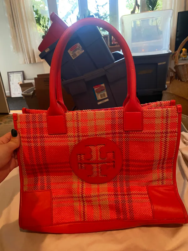Tory Burch Pink Plaid Tote - Image 2