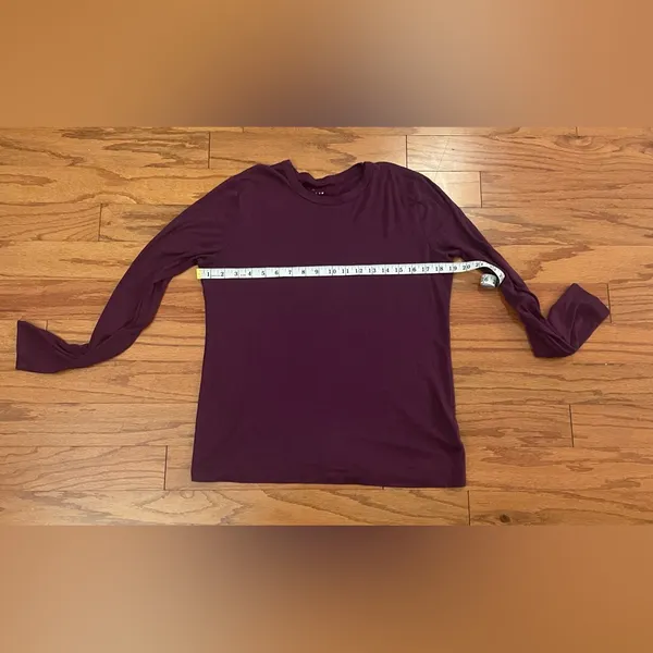 a new day- Burgundy Long Sleeve Blouse Size L - Image 7