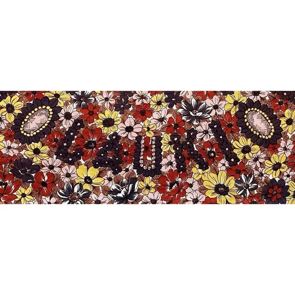 Vintage 1970s Floral Scarf‎ Made in Japan Rolled Hem Mod Brown Pink Autumn 25x25 - Image 7