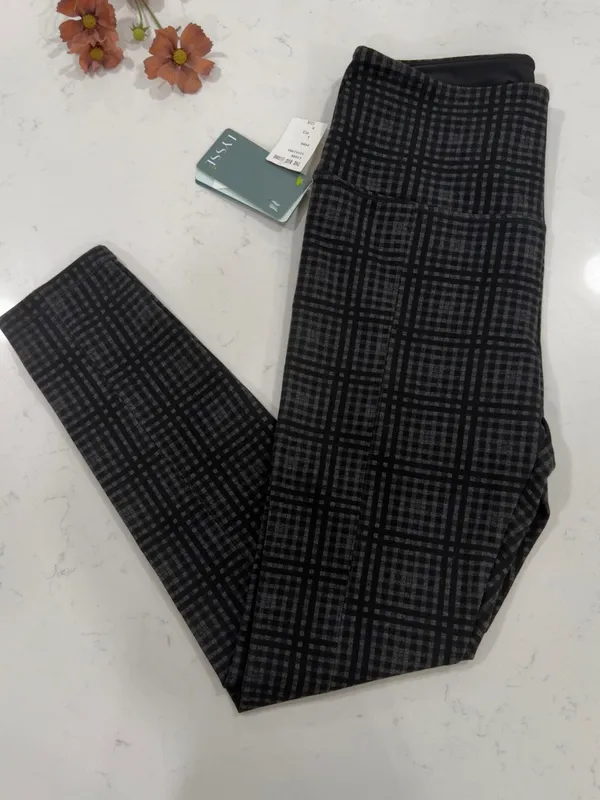 Lysse Black Plaid High-Rise Stretch Leggings - Image 3
