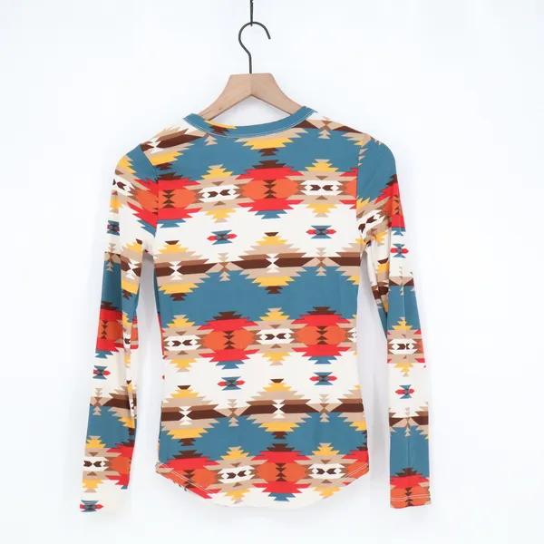 No Boundaries Top Womens S NB42100017550P Multi Southwestern Ribbed Excellent - Image 5
