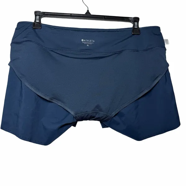Athleta Ready Set Go Running Shorts Women XL Teal Blue Lined Zip Pocket - Image 8