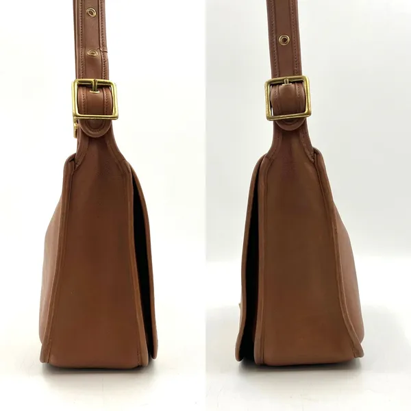 Vintage 90sCoach Stewardess Bag British Tan Leather Handbag Crossbody - Image 9