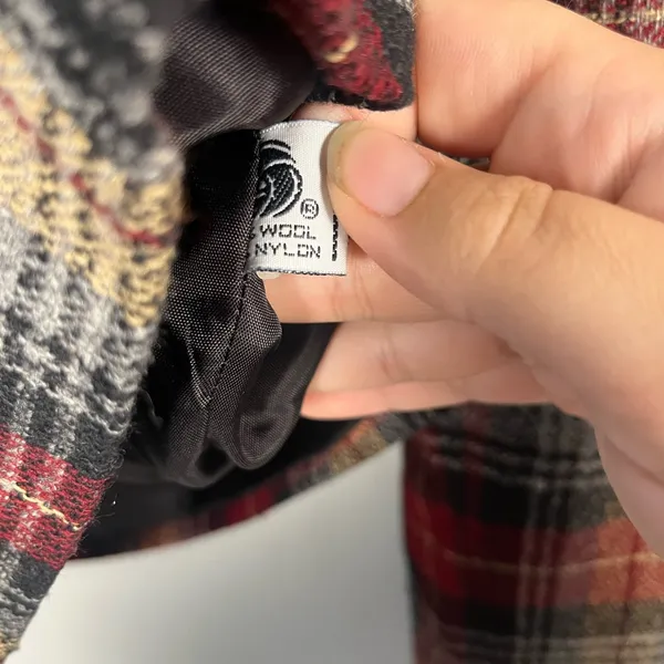 Jordon & Cole vintage plaid 90s wool collar zip up jacket size large - Image 3