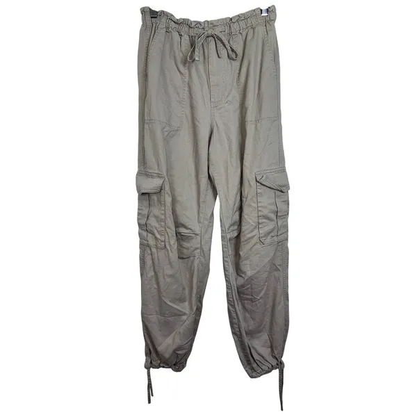 Abercrombie & Fitch Tan Khaki Drawstring Vintage Cargo Jogger Pants Women Size S - Image 2