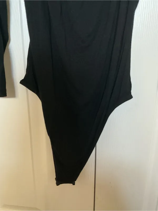 Black Long Sleeve Scoop Bodysuit - Image 3