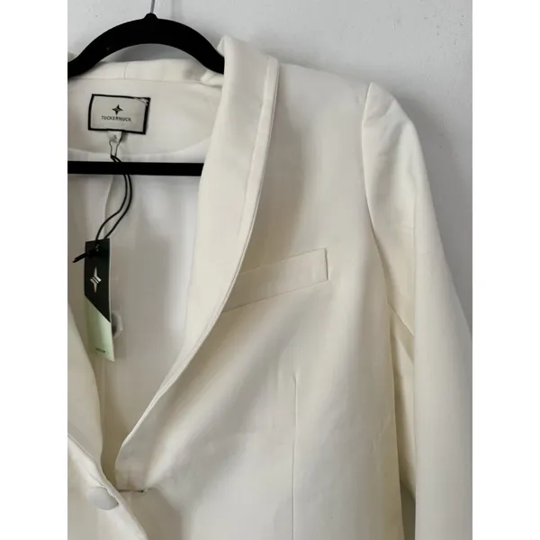NWD Tuckernuck Cream Wool Warner Blazer Two Button Women’s Size Small - Image 6