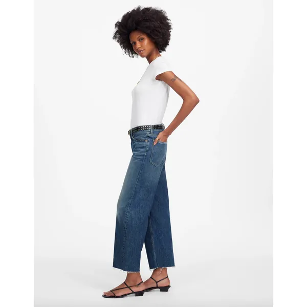 Madewell Petite Low Slung Baggy Crop Jean Croswell Wash Blue Relaxed US 30 P NWT - Image 4