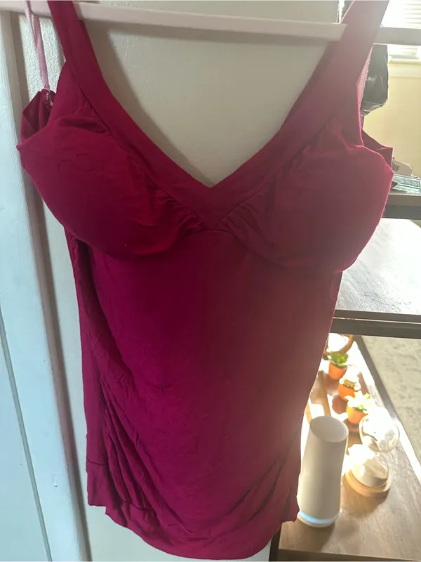 Y2K Magenta Padded Bust Cami Tank Top | Fitted Stretch | Coquette Fairy Grunge - Image 3