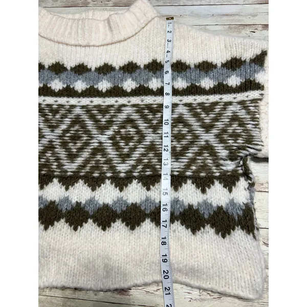 Free People Alpine Crop Mock Neck Wool Alpaca Blend Sweater Size Large Soft - Image 5