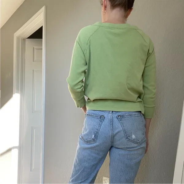 Vintage White Stag Green Quarter Sleeve Top - Image 7